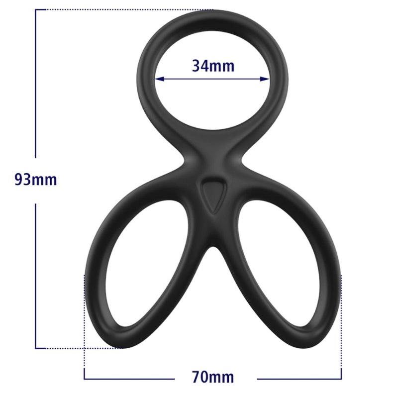 Ерекційне кільце - Triple Silicone Cock Ring Erospace Men’s Play B14