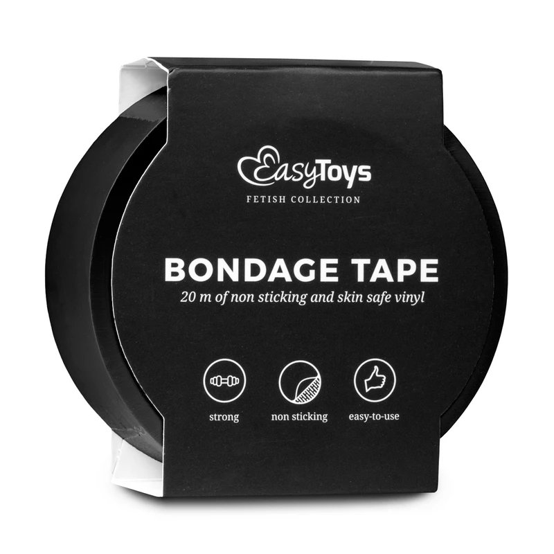 Бондажна стрічка - EasyToys Fetish Collection Black Bondage Tape 20 м - зображення 1