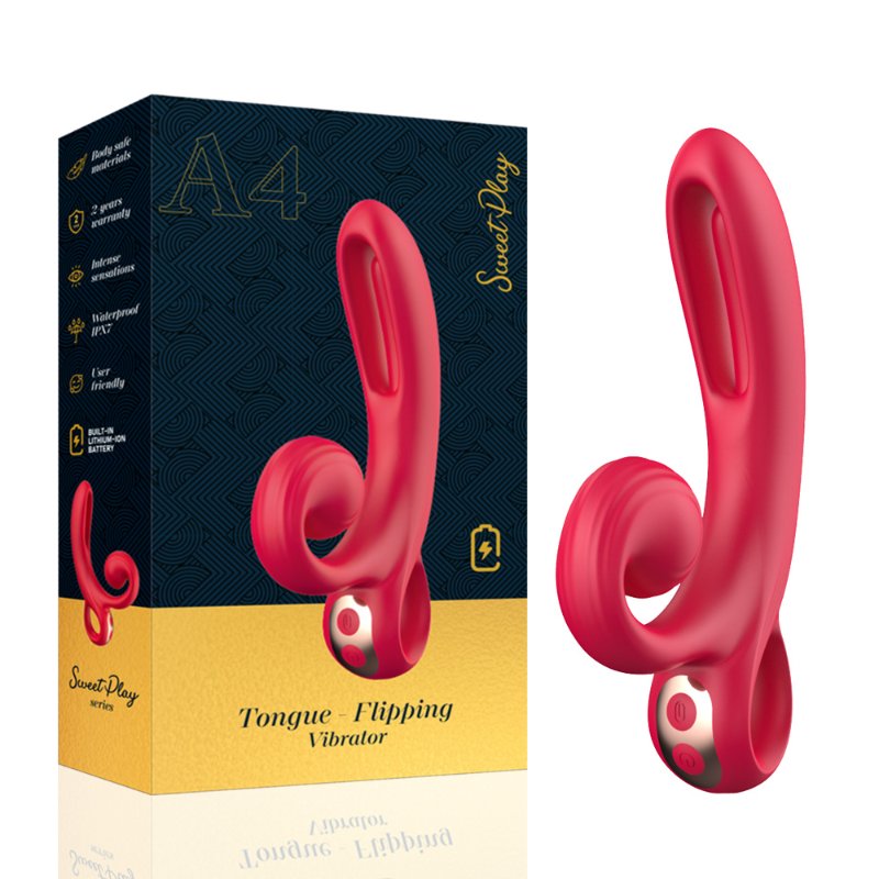 Вібратор - Erospace Sweet Play Tongue Flipping Vibrator A4 - зображення 1