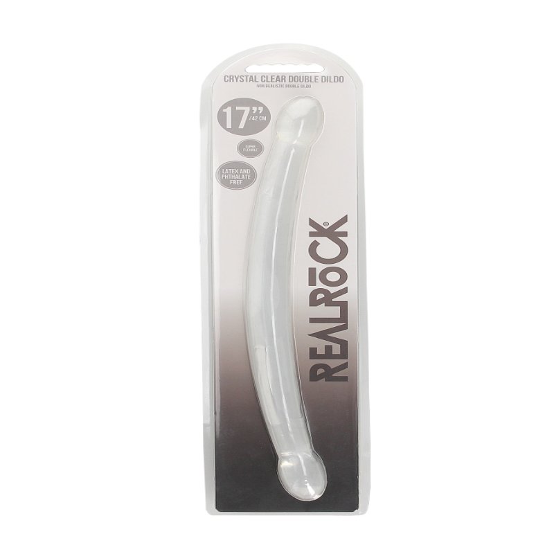Двосторонній фалоімітатор - Realrock Double Dong 17" Transparent - зображення 1