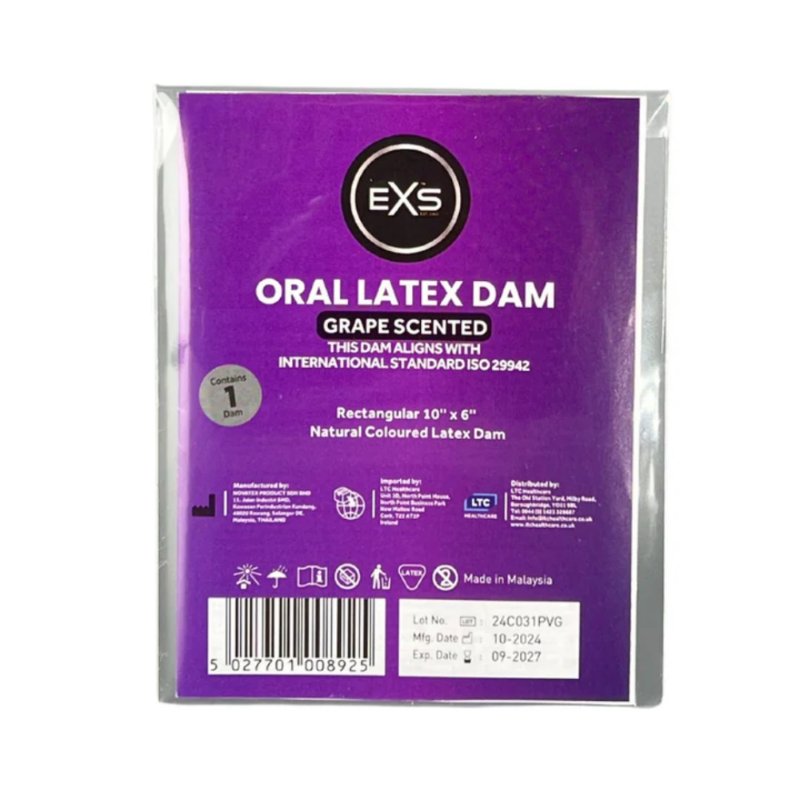 Латексна серветка для орального сексу - EXS Oral Latex Dam Grape Scented - зображення 1