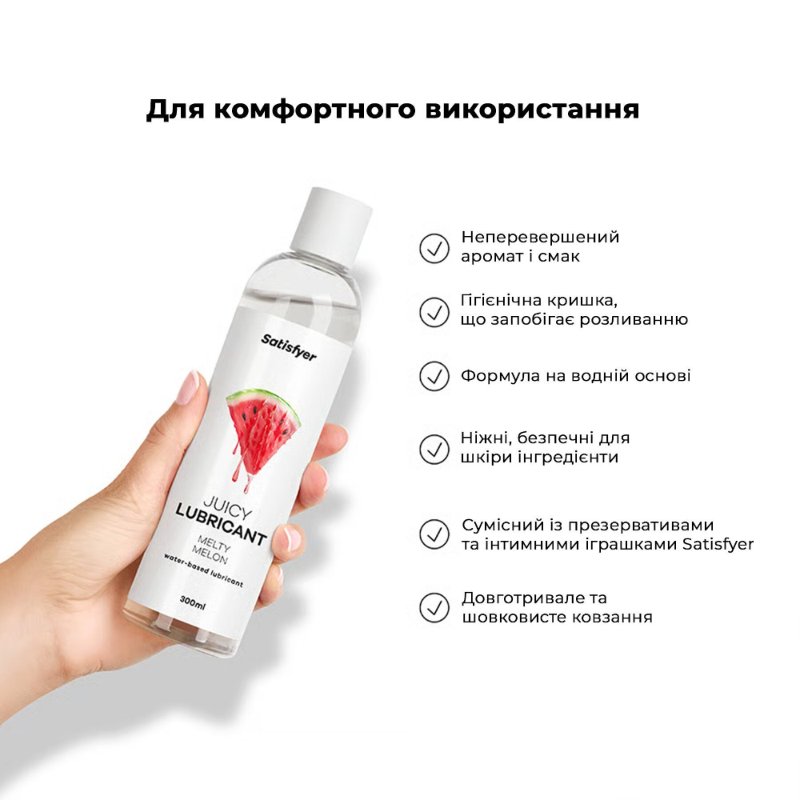 Лубрикант на водній основі Satisfyer Juicy Lubricant Melty Melon 300 мл (м'яте паковання!!!)