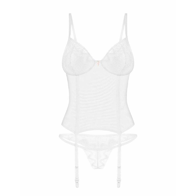 Корсет Obsessive Alissium corset & thong M/L (м'ята упаковка!!!)