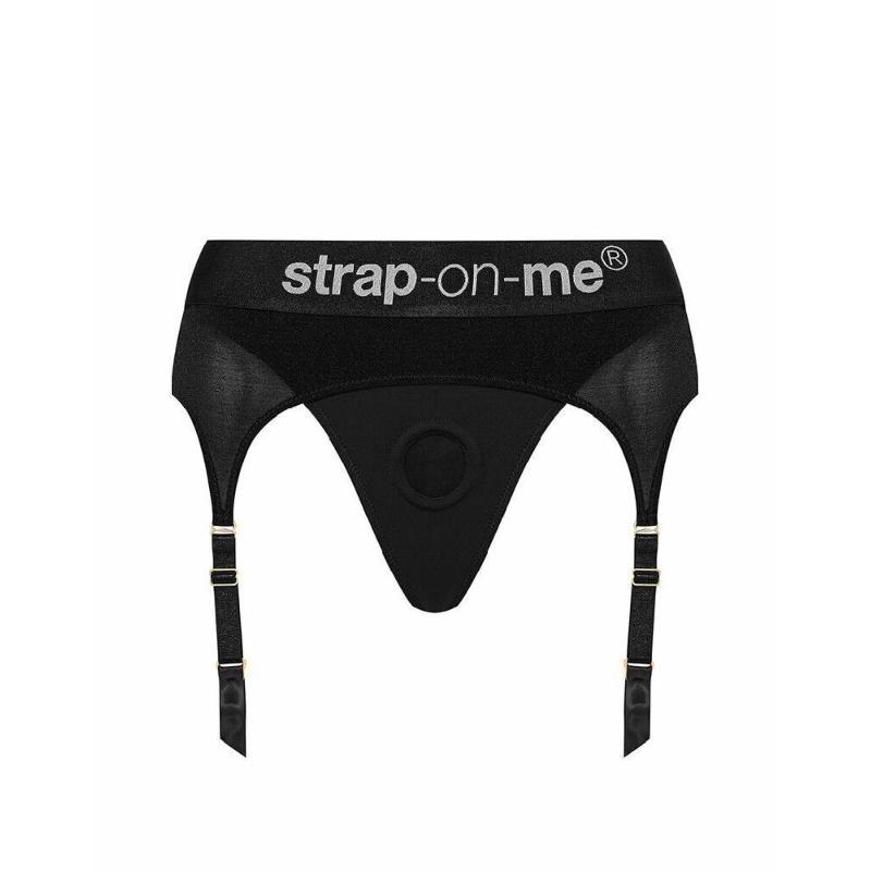 Трусики для страпона з підв’язками для панчіх Strap-On-Me REBEL HARNESS - XS (м'ята упаковка!!!)