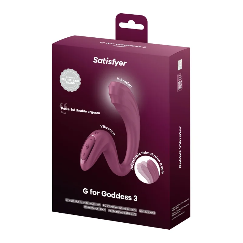 Вагінально-кліторальний вібратор Satisfyer G for Goddess 3 Wine Red (м'яте паковання!!!)