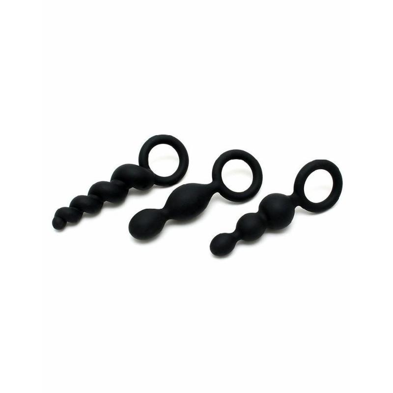 Набор анальных игрушек Satisfyer Plugs black (set of 3) - Booty Call  (м'яте паковання!!!)