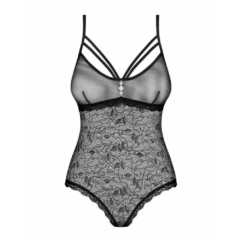 Мереживне боді з доступом Obsessive 818-TED-1 teddy XS/S, чорне