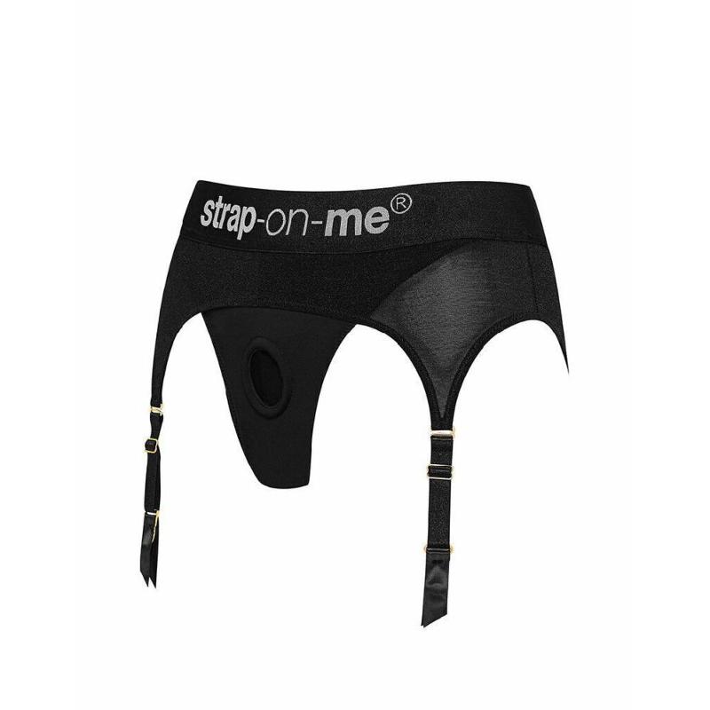 Трусики для страпона з підв’язками для панчіх Strap-On-Me REBEL HARNESS - XS (м'ята упаковка!!!)