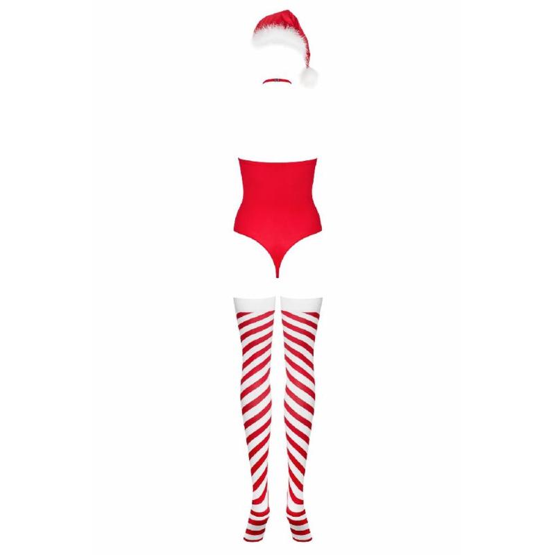 Боді Obsessive Kissmas teddy red L/XL (м'ята упаковка!!!)