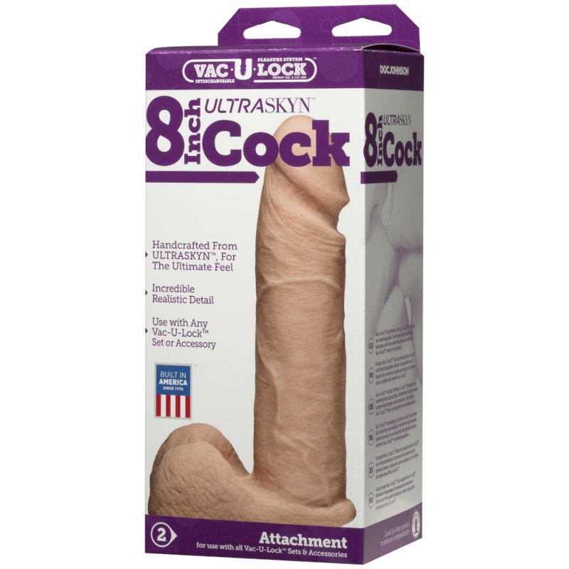 Фалоімітатор Doc Johnson Vac-U-Lock - 8 Inch ULTRASKYN Cock White (м'яте паковання!!!)