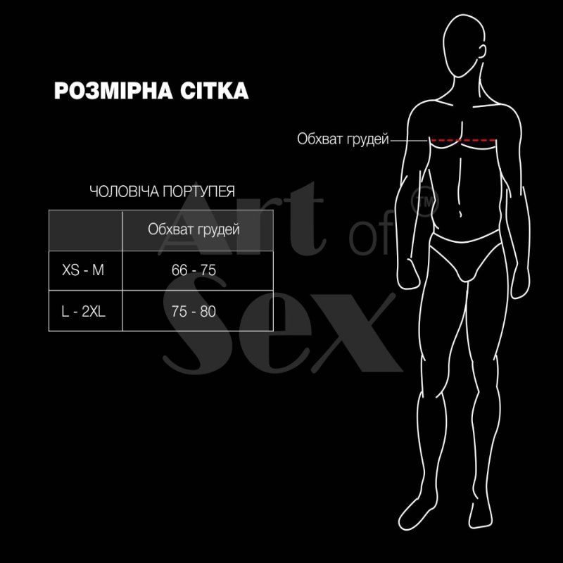 Чоловіча портупея Art of Sex - Spartacus, екошкіра, колір білий, розмір L-2XL