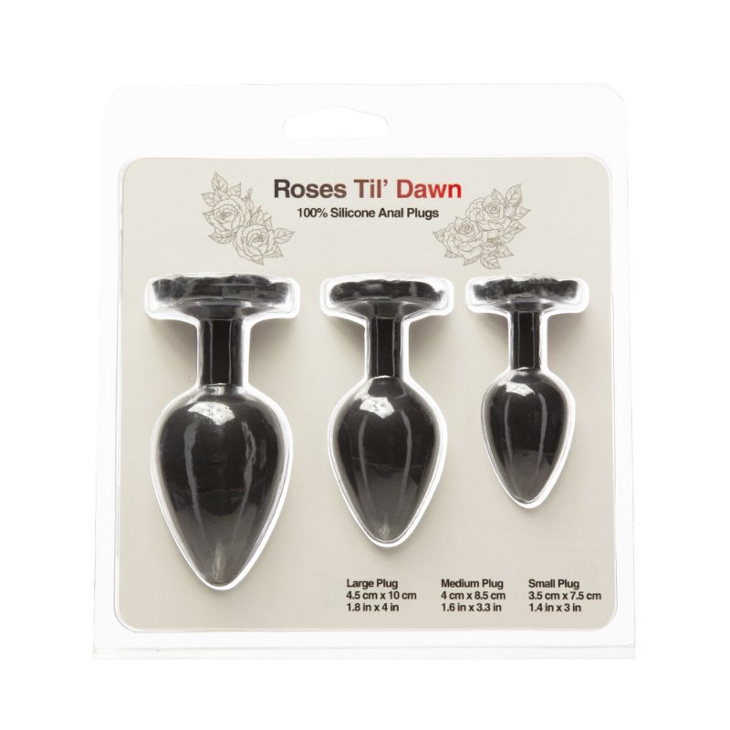 Набір силіконових анальних пробок BMS Roses Til’ Dawn Silicone Anal Plug Kit (пошкоджене паковання!!!)