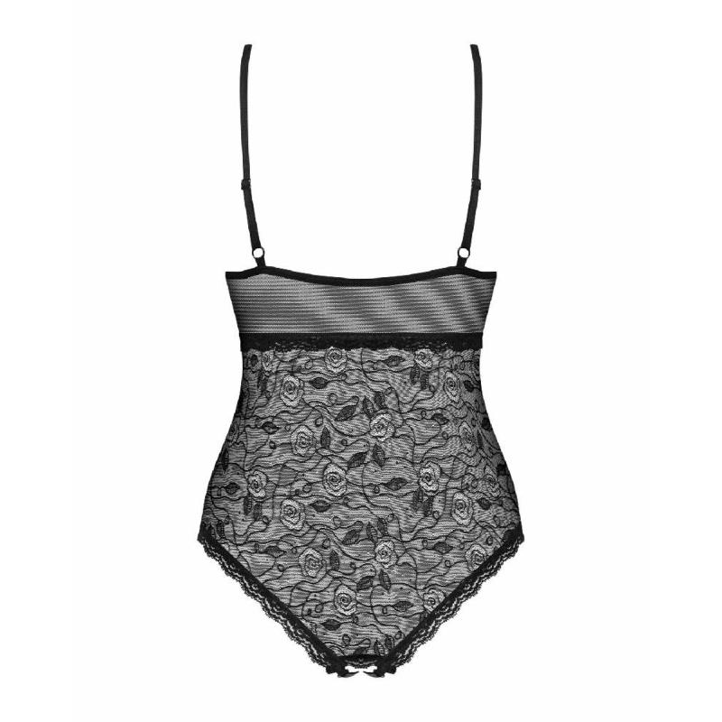 Мереживне боді з доступом Obsessive 818-TED-1 teddy M/L, чорне
