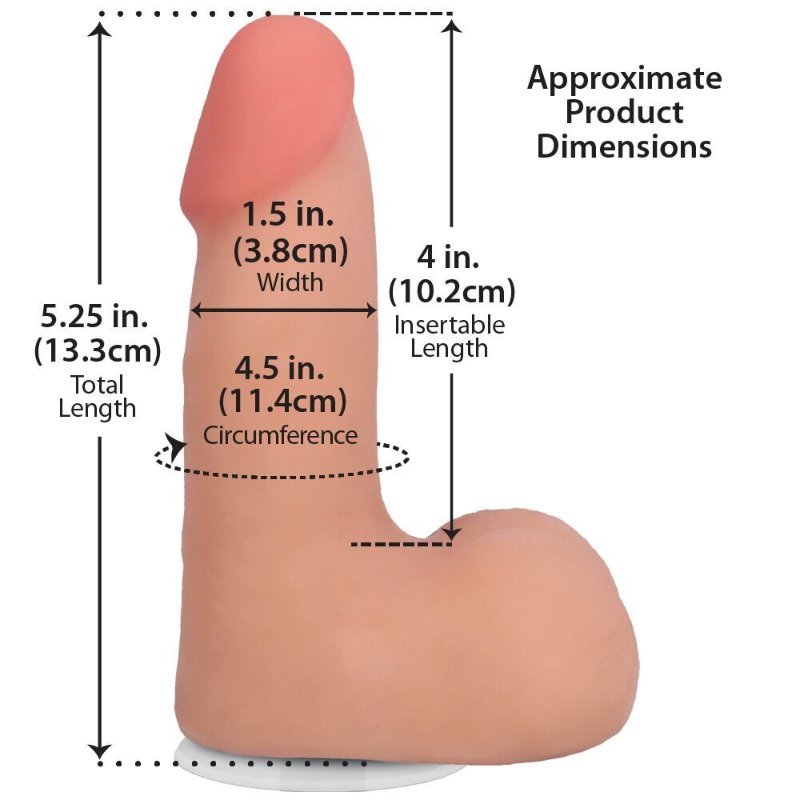Фалоімітатор Doc Johnson The Realistic Cock ULTRASKYN - 5" with Balls Vanilla (надрив паковання!!!)