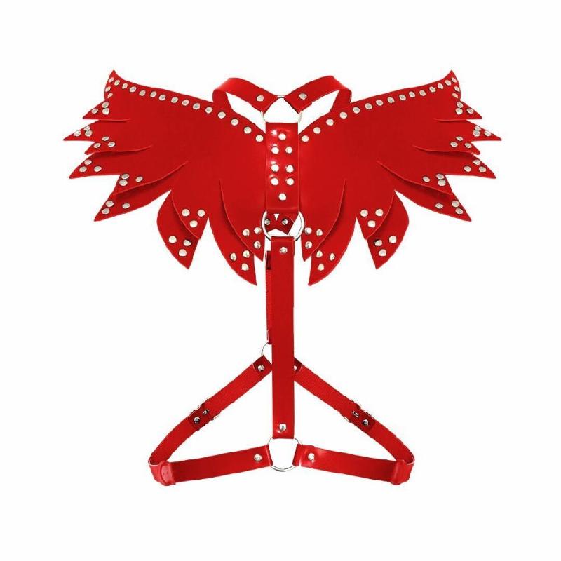 Жіноча портупея Art of Sex - Wings червона L-2XL, екошкіра