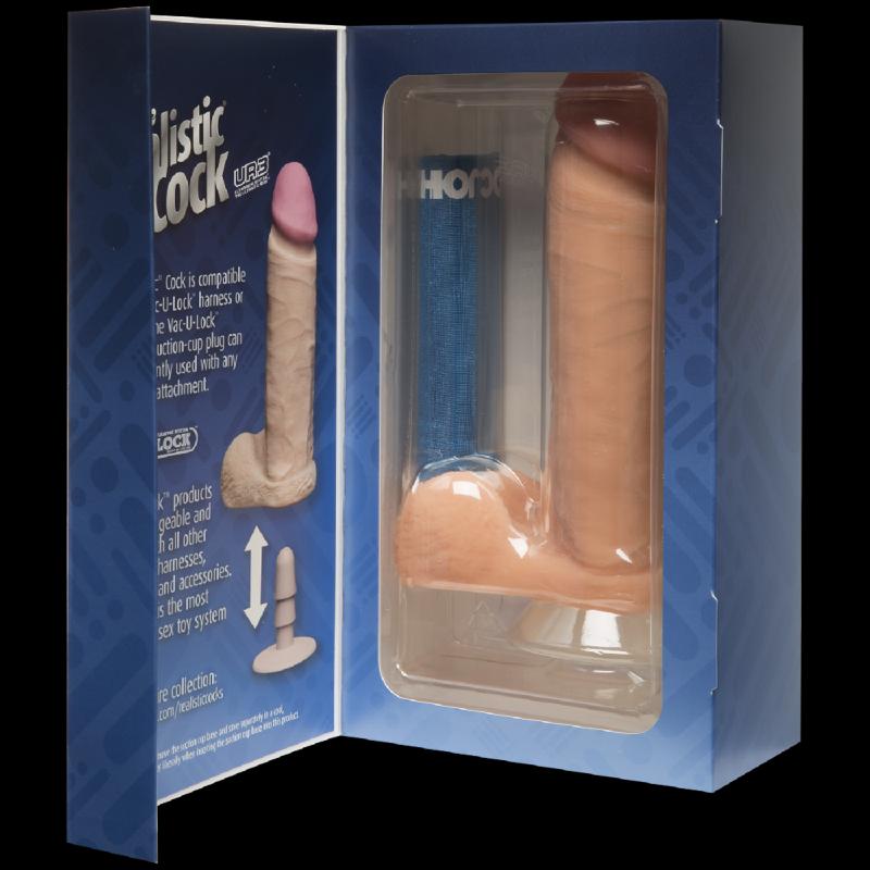 Фалоімітатор Doc Johnson The Realistic Cock 8 inch White - ULTRASKYN, Vack-U-Lock (м'яте паковання!!!)