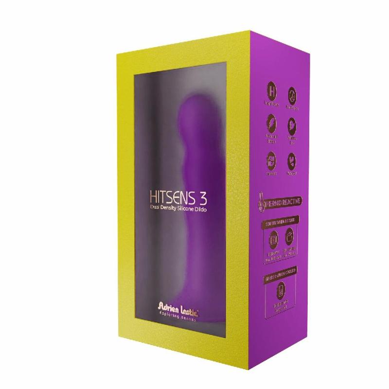 Дилдо з присоскою Adrien Lastic Hitsens 3 Purple, відмінно для страпона, діам. 4,1см, довжина 18,2см