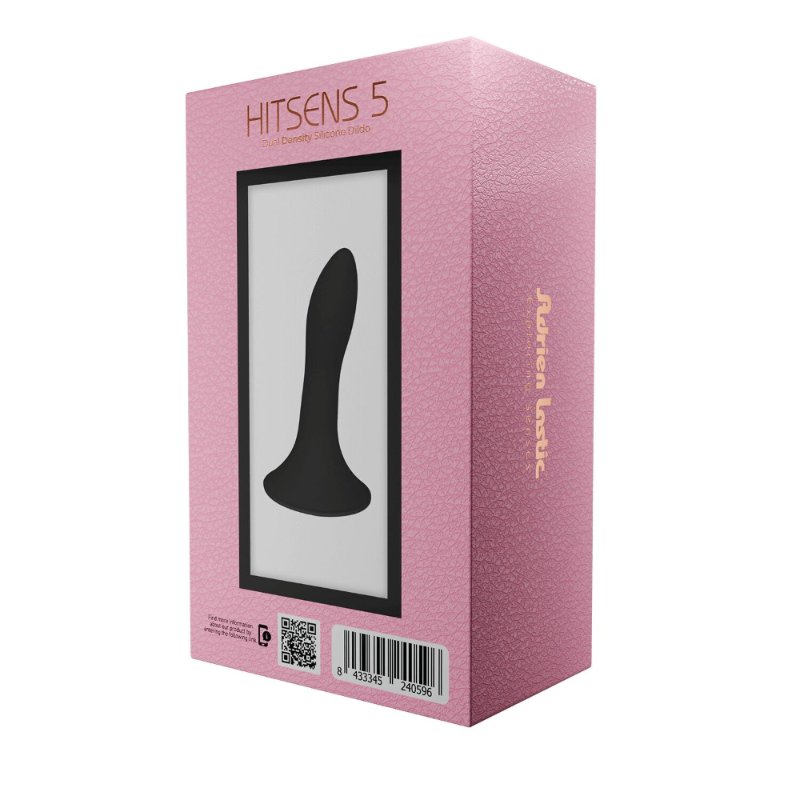 Дилдо з присоскою Adrien Lastic Hitsens 5 Black, відмінно для страпона, діаметр 2,4 см, довжина 13см