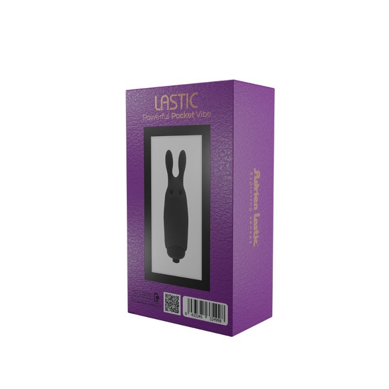 Віброкуля Adrien Lastic Pocket Vibe Rabbit Black зі стимулювальними вушками