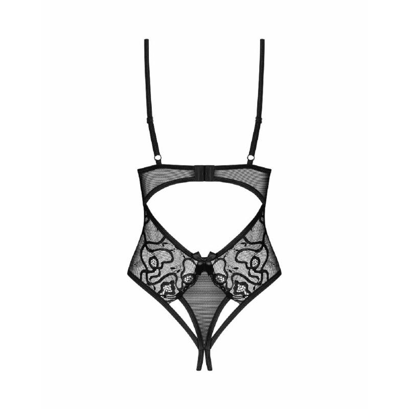 Тедді з доступом Obsessive Blomentis crotchless teddy, XS/S, прозоре, відкрита спина, низ-стрінги