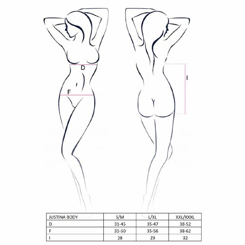 Боді монокіні з відкритими грудьми Passion JUSTINA BODY XXL/XXXL, black