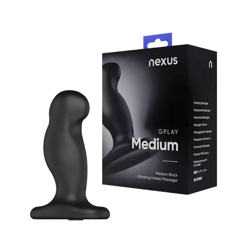 Вібромасажер простати Nexus G-Play Plus M Black, макс. діаметр 3 см, перезаряджуваний
