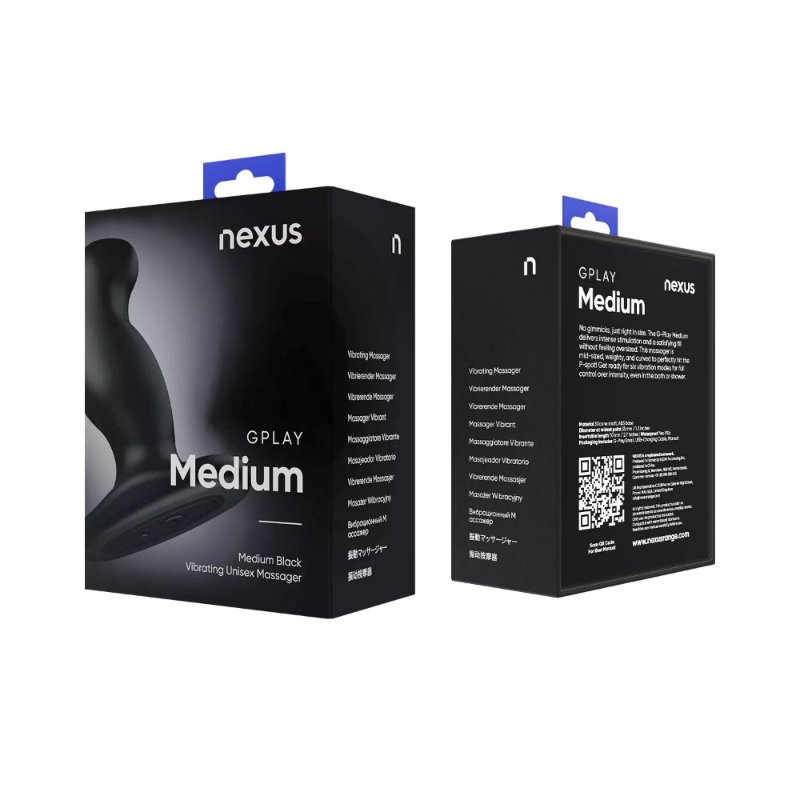 Вібромасажер простати Nexus G-Play Plus M Black, макс. діаметр 3 см, перезаряджуваний