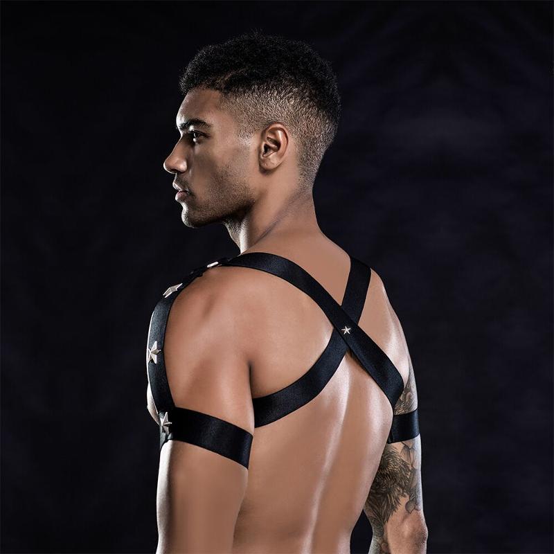 Еротичний комплект для чоловіків труси + портупея One Size Black - зображення 1
