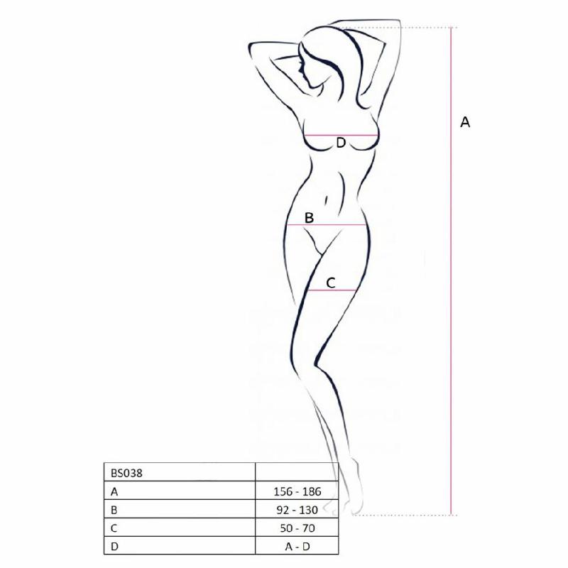 Бодістокінг Passion BS038 white, комбінезон, імітація панчіх і пояса