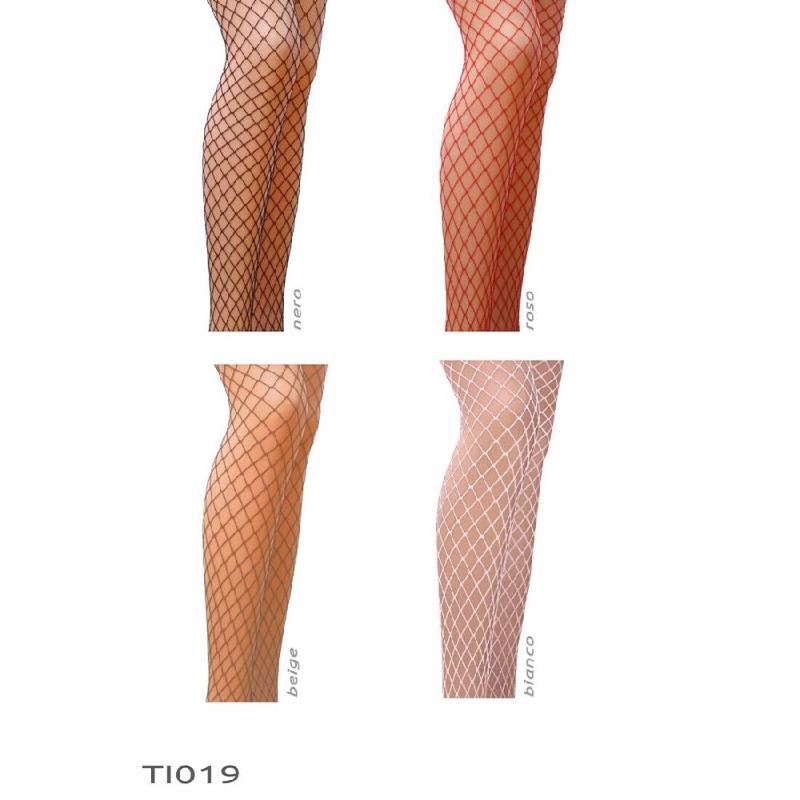 Колготки в сіточку без виділених трусиків Passion TI019 типу Кабаретка 3/4 (fishnet), nero
