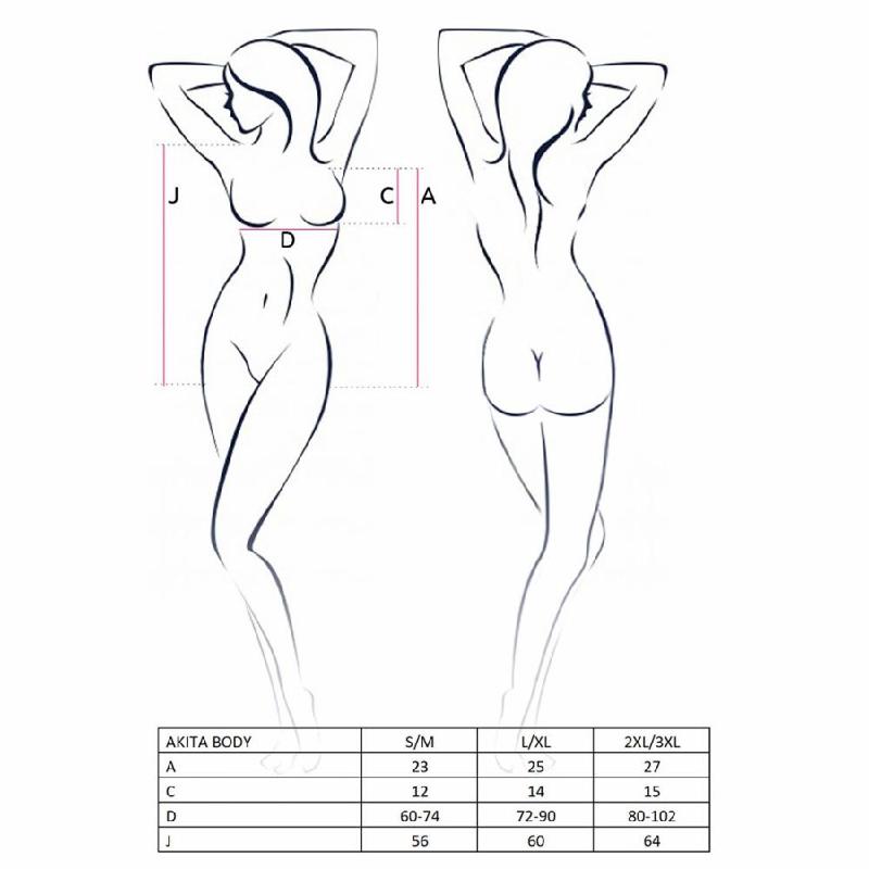 Боді з високим вирізом стегна Passion Exclusive AKITA BODY S/M, red