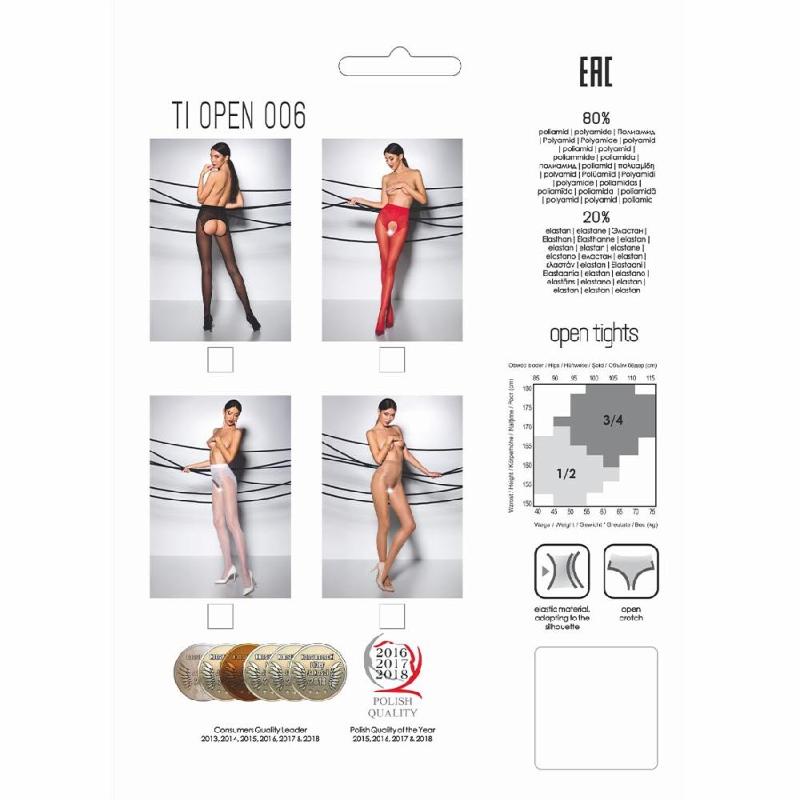 Еротичні колготки Passion TIOPEN 006 3/4 (30 den), beige, з вирізом, імітація трусиків