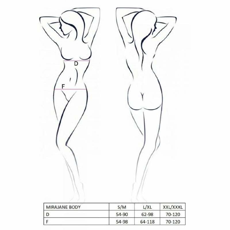 Напівпрозоре боді з вирізами Passion Exclusive Mirajane Body black XXL/XXXL, black
