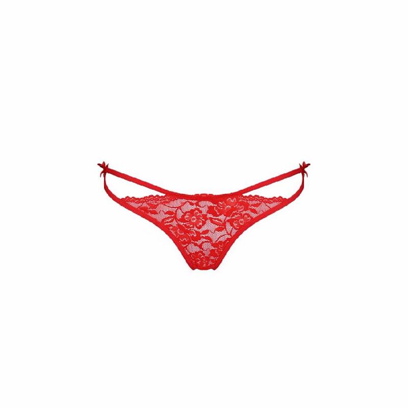 Трусики на зав'язочках з боків Passion Exclusive WARDA THONG L/XL, red