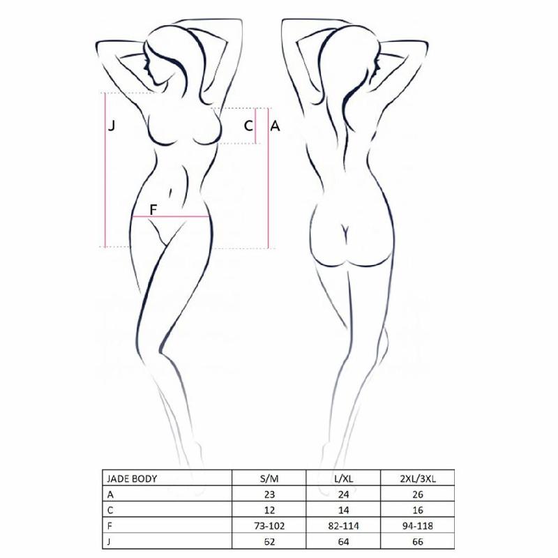 Відвертий боді з елементами стреп Passion Exclusive JADE BODY XXL/XXXL, black