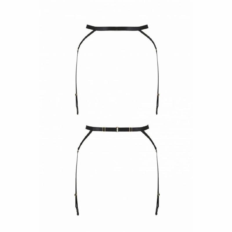 Пояс-стрепи з підв'язками для панчох Passion Exclusive MEGGY GARTER BELT L/XL, black