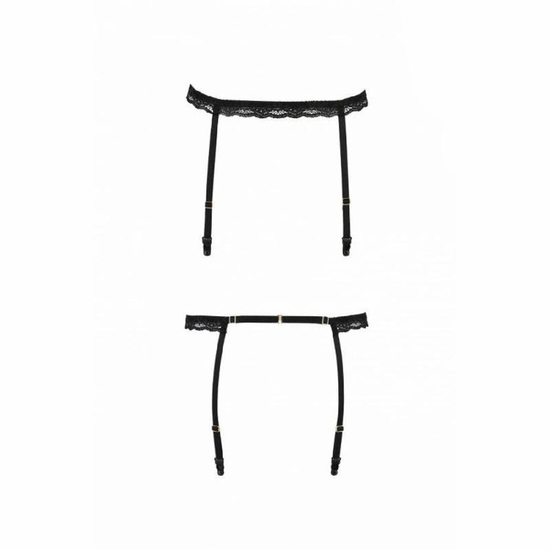 Пояс-стрепи для панчіх Passion Exclusive SHELLY GARTER BELT L/XL, black