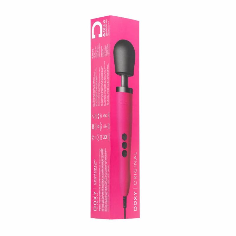Вібромасажер DOXY Original Pink, дуже потужний, живлення 220В, пульсівні вібрації
