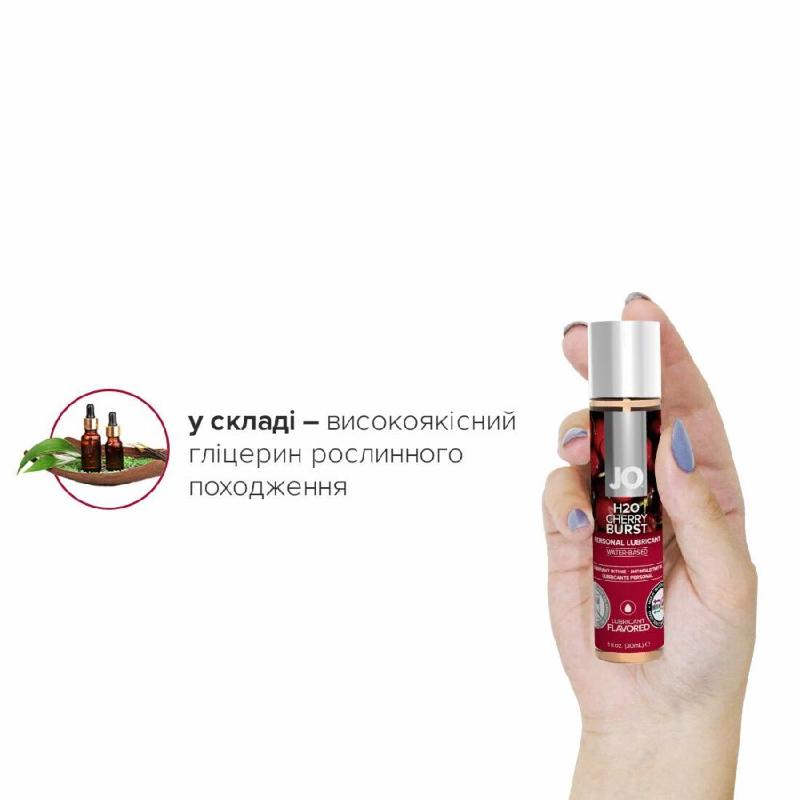 Змазка на водній основі JO H2O — Cherry Burst (30 мл) без цукру, рослинний гліцерин