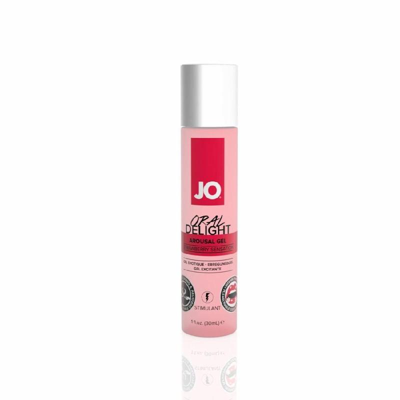 Гель для оральних пестощів JO Oral Delight — Strawberry Sensation (30 мл), ефект холод-тепло - зображення 1