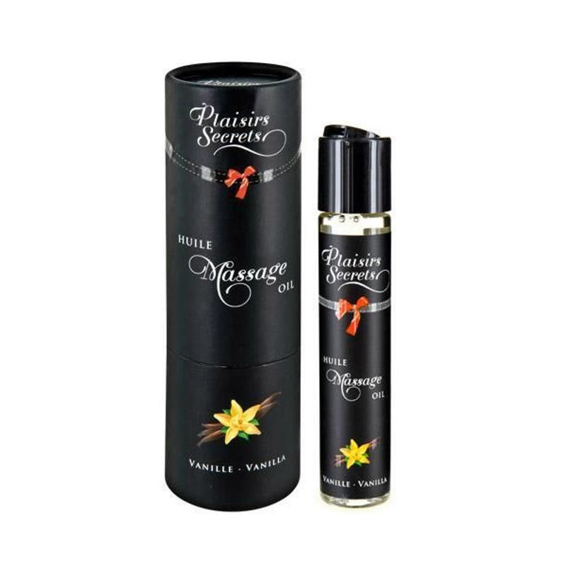 Масажна олія Plaisirs Secrets Vanilla (59 мл) з афродизіаками, їстівна, подарункове паковання - зображення 1