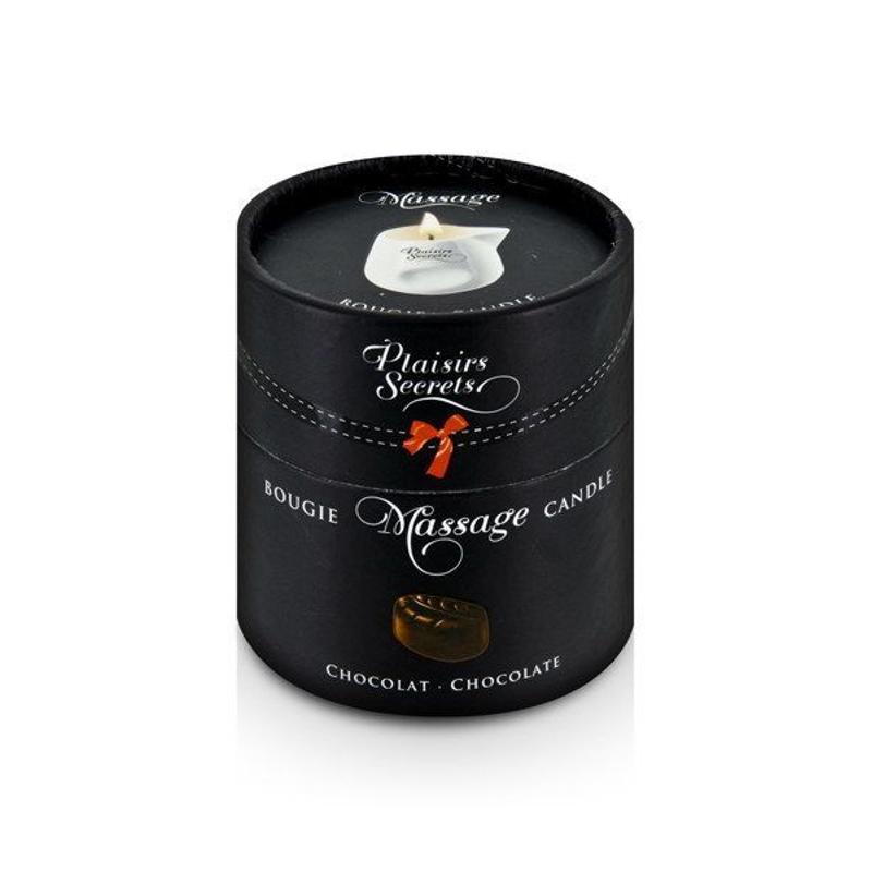 Масажна свічка Plaisirs Secrets Chocolate (80 мл) подарункова упаковка, керамічний посуд
