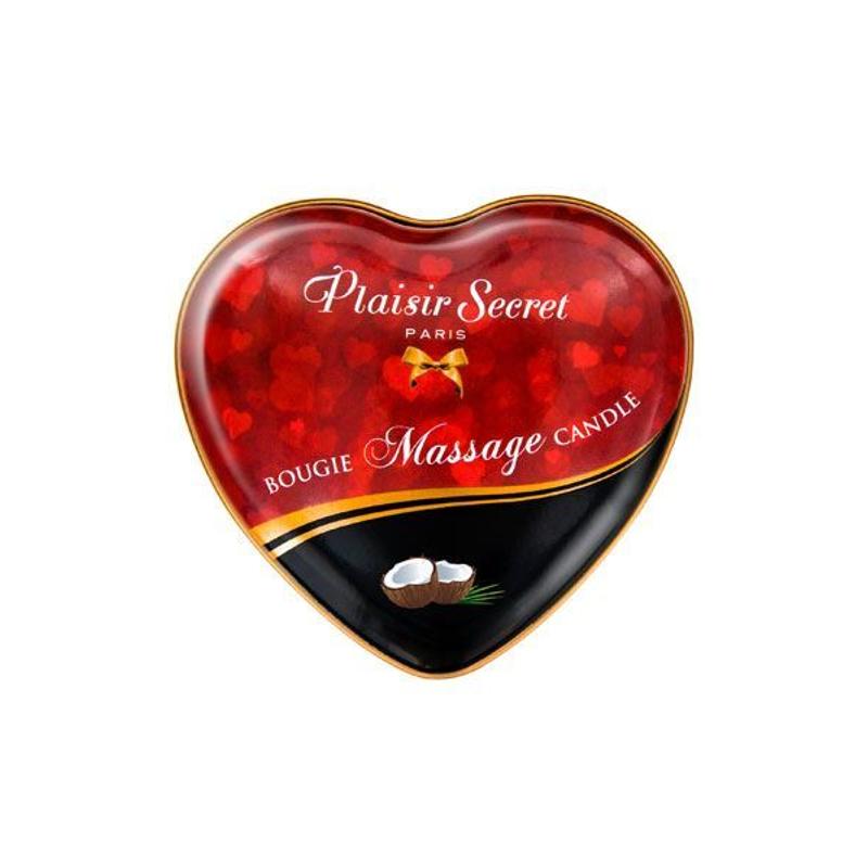 Масажна свічка серце Plaisirs Secrets Coconut (35 мл)