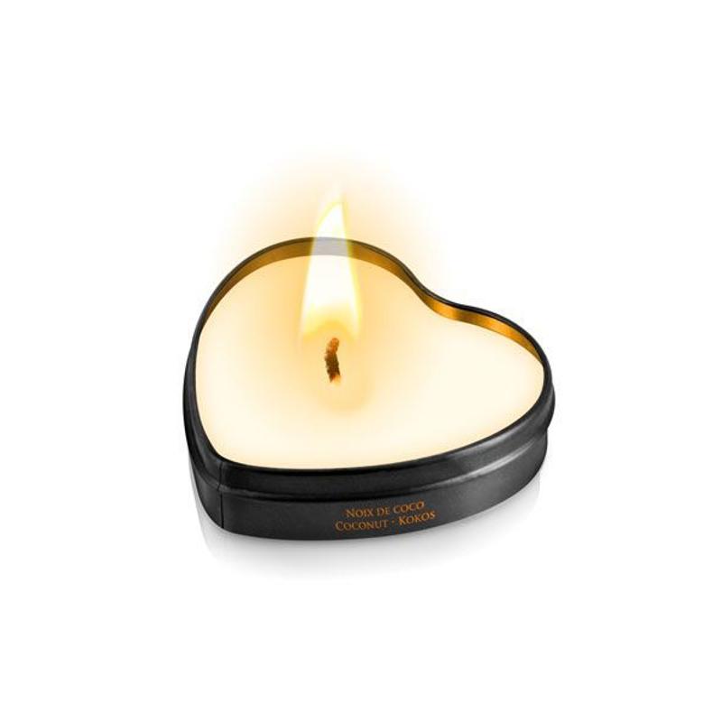 Масажна свічка серце Plaisirs Secrets Coconut (35 мл)