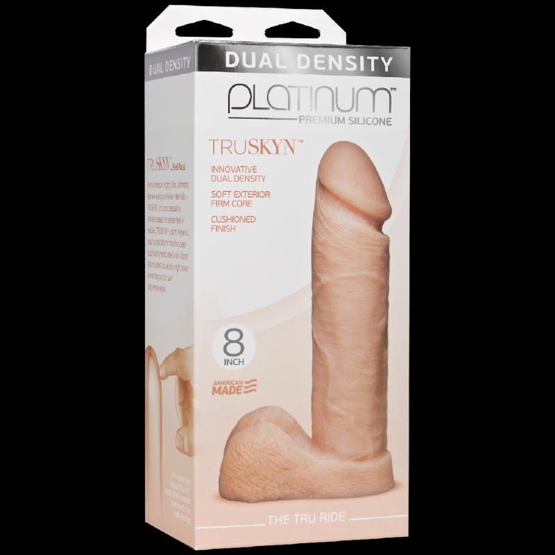 Фалоімітатор Doc Johnson Platinum TRUSKYN - The Tru Ride 8 Inch, діаметр 4,8 см, двошаровий силікон