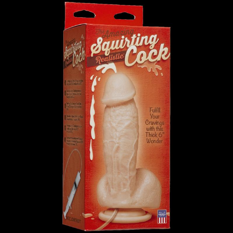 Фалоімітатор, що кінчає Doc Johnson The Amazing Squirting Realistic Cock, ПВХ, діаметр 5,1см