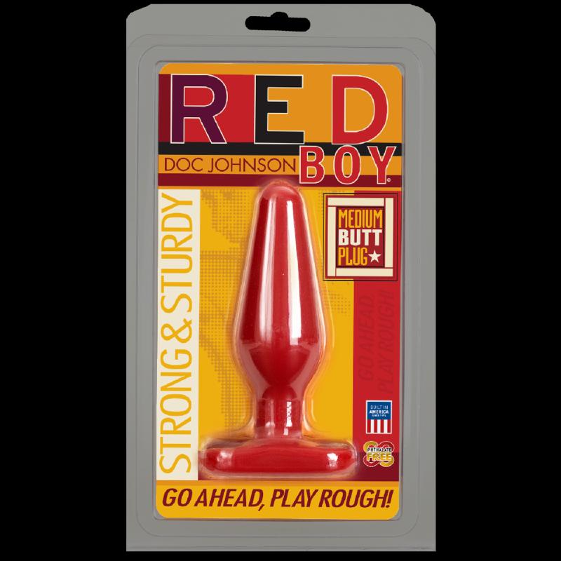 Анальна пробка Doc Johnson Red Boy - Medium 5.5 Inch, макс. діаметр 4 см