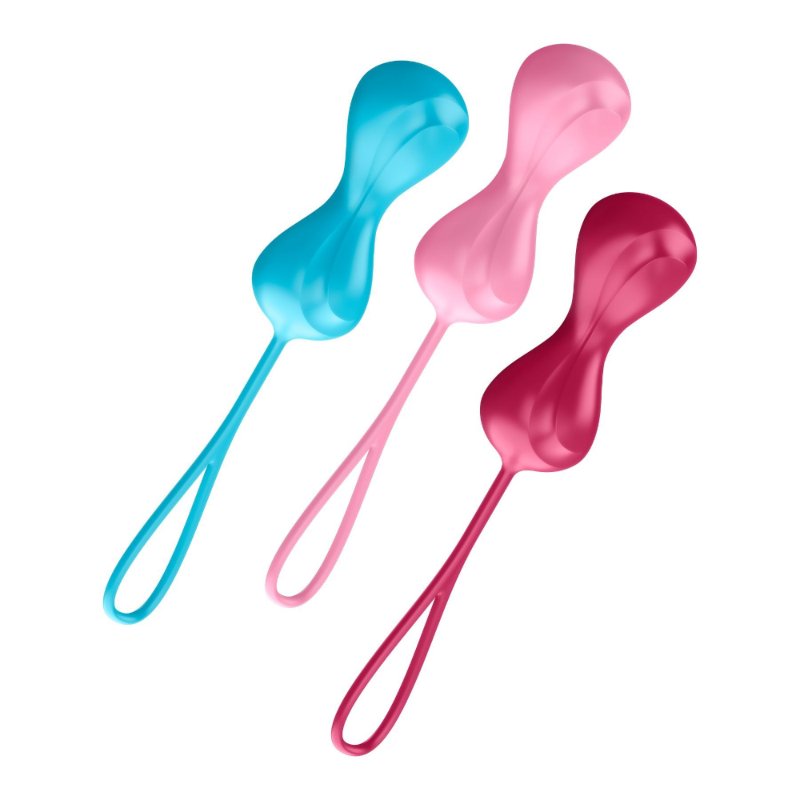 Вагінальні кульки Satisfyer Power Balls (3 пари), діаметр 3,4см, маса 60-76-92г, з кулькою всередині - зображення 1