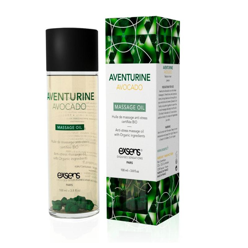 Масажна олія EXSENS Aventurine Avocado (антистрес з авантюрином) 100мл, натуральна - зображення 1