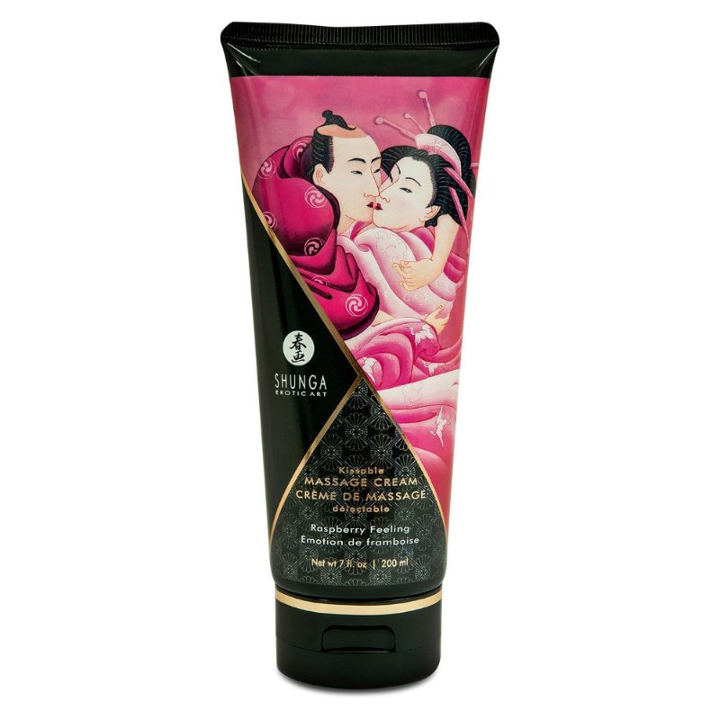 Їстівний масажний крем Shunga Kissable Massage Cream – Raspberry Feeling (200 мл) - зображення 1